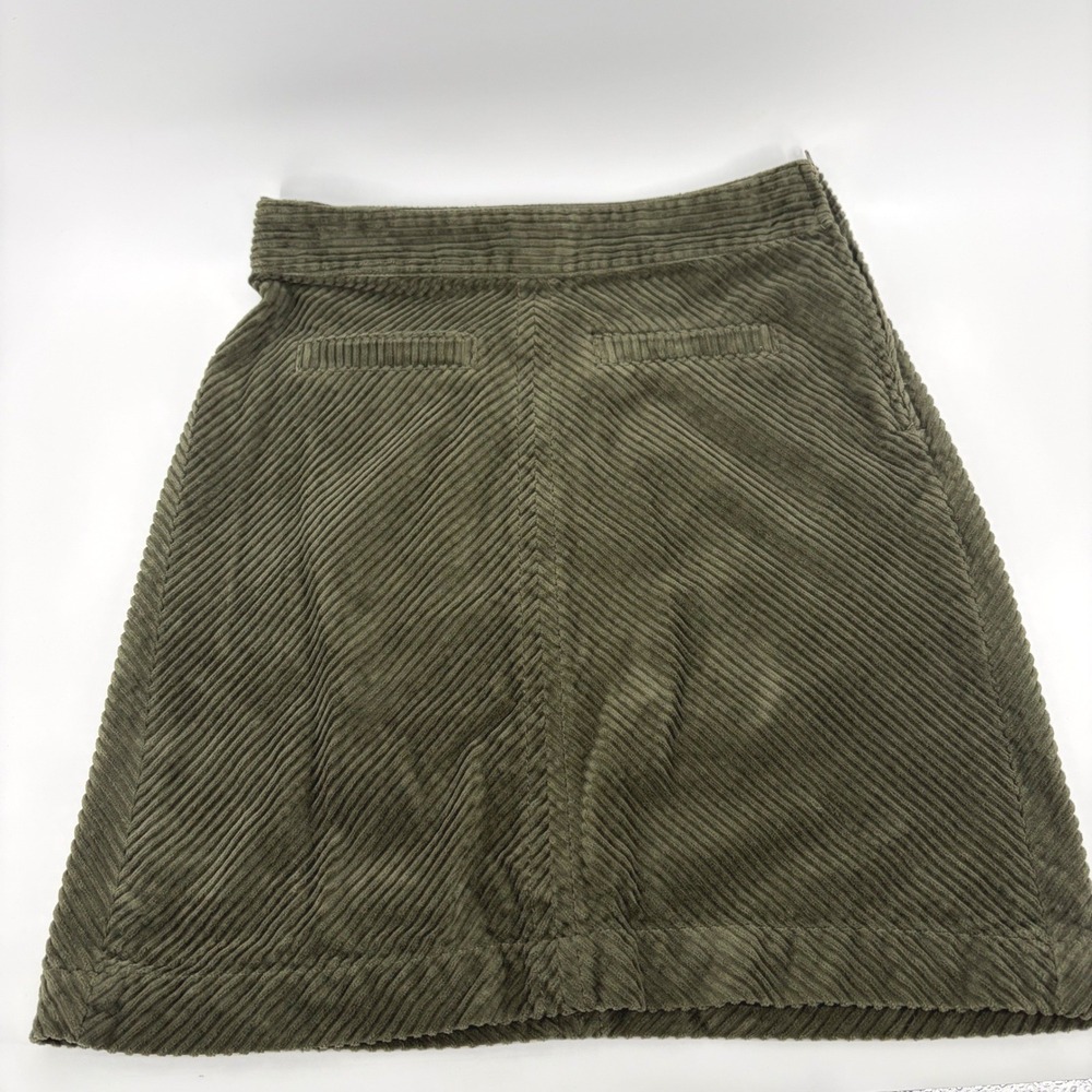 Talbots Petite Corduroy‎ A-Line Skirt Olive Green Women's Size 8